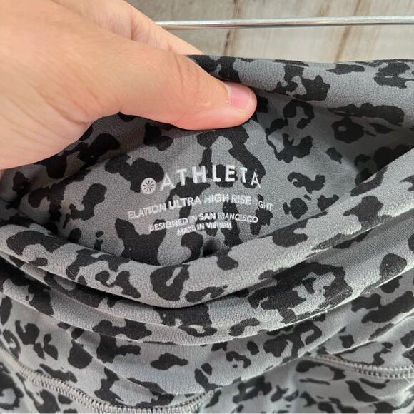 Athleta Leopard Elation Ultra High Rise Tight,Anthracite Grey S #501019 - Picture 5 of 11